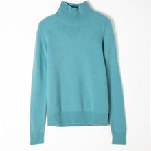 Load image into Gallery viewer, Real 35 Goat Cashmere Sweater Women 2019 Fashion Loose Pullover Bottoming Shirt Mock Neck Knitted Christmas Sweaters Knitwear