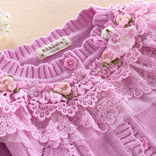 Load image into Gallery viewer, Children's Sets Christmas Autumn Winter Girls Sweater Coat Cotton Shirt Lace Dress Long Sleeve Hand Beading Princess clothes