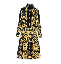 Load image into Gallery viewer, 2019 new office lady Long sleeves shirt dress xl A Line spring Clothing party print Women Vintage Christmas Lace dresses Autumn