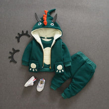 Load image into Gallery viewer, Christmas Winter Children Clothing Set Cartoon Kids Long Sleeve Fleece shirt +vest + Full Pants 3PCS  Baby Clothing Deer Suit