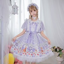 Load image into Gallery viewer, Lolita Dress Sweet Purple Victorian Shirt Tea Party Outfit Christmas Costume Princess Dress Flower Girl Cat Dog Cherry Plus Size