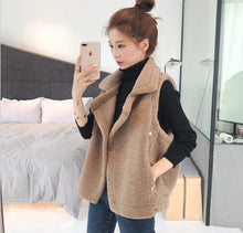 Load image into Gallery viewer, Autumn and winter Plush vest vest vest women 2019 new style college style sleeveless waistband christmas shirt  harajuku