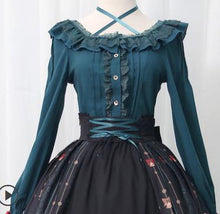 Load image into Gallery viewer, Princess sweet lolita shirt Alice's Christmas shirt original autumn and winter Lolita woman chiffon long sleeves shirt HWK087