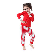Load image into Gallery viewer, Kaiya Angel Christmas Pajamas Boutique Outfits Baby Clothing Green Stripe Christmas Children Clothing Shirt Leggings Suit 2 Pcs