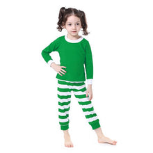 Load image into Gallery viewer, Kaiya Angel Christmas Pajamas Boutique Outfits Baby Clothing Green Stripe Christmas Children Clothing Shirt Leggings Suit 2 Pcs