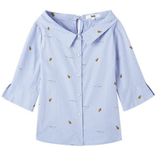Load image into Gallery viewer, Stripe Shirt Suit-dress 2019 Leisure Time Cotton Design Feel Niche Jacket Shirt Student