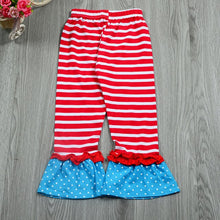 Load image into Gallery viewer, Christmas Baby Girls Toddlers cute Santa Clause Polka Dots Tops T-Shirts+Striped Ruffle Pants Outfits Kids Xmas 2pcs Suit Gift