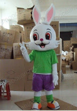 Load image into Gallery viewer, Factory direct sale green T shirt rabbit doll Mascot Costume Adult Halloween Birthday party cartoon Apparel Cosplay Costumes