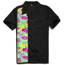 Load image into Gallery viewer, AOWOFS 2018 Fashion Flamingo Shirts Men Rockabilly Short Sleeve Pineapple Print Floral Hawaiian Shirt Men Big Size Beach Clothes