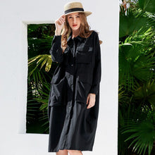 Load image into Gallery viewer, Will Code Suit-dress 2019 Fat Mm Autumn Clothing Shirt Long Fund Directly Canister Easy Cover Belly Thin Shirt Loose Coat