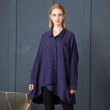 Load image into Gallery viewer, 2019 Early Autumn Enlarge Code Suit-dress 200 Pounds Of Fat Mm Thin Long Fund Bat Sleeve Shading Temperament Shirt