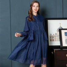 Load image into Gallery viewer, 2019 Early Autumn Will Code Suit-dress Temperament Shirt Fat Skirt Mm Thin Western Style Cover The Belly A Word Chiffon Dress