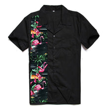 Load image into Gallery viewer, AOWOFS Hawaiian Palm Shirts Men Summer Fashion Flamingo Print Shirt Rockabilly Men Cotton Short Sleeve Casual Shirt Men Clothing