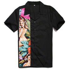 Load image into Gallery viewer, Funny Mens Hawaiian Shirts Short Sleeve Rocknroll Punk Style Casual Shirts Men Clothing American Size Black Rockabilly Shirt